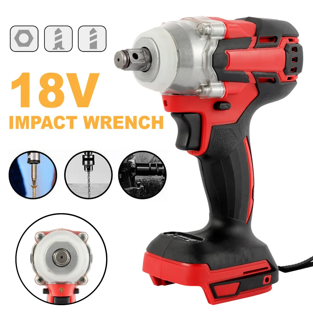 

2 Colors Wireless drill 18V Electric Brushless impact wrench Rechargeable Wrench Power Tool Cordless Without Battery&accessories