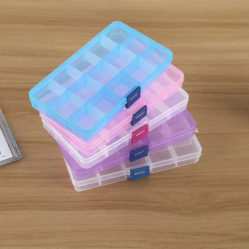

Plastic Storage Box Jewelry Bead Screw Organizer Container 15/24/36 Compartments Jewelry Organizers Box