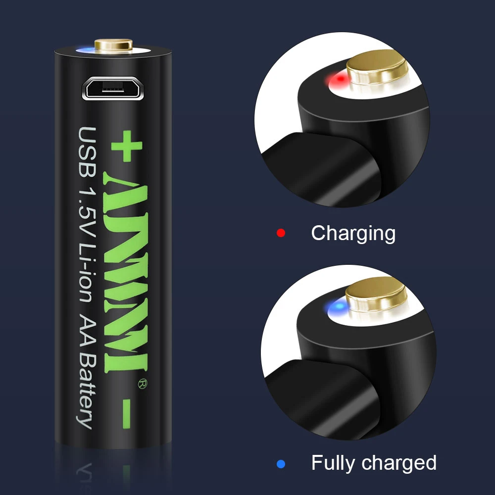 Bateria Recarregável de Alta Capacidade do Li-íon de 1.5v aa 3000 Mwh Usb para o Rato do Controle Remoto Pequeno fã Bateria do Brinquedo Elétrico Mais Cabo - Image 3