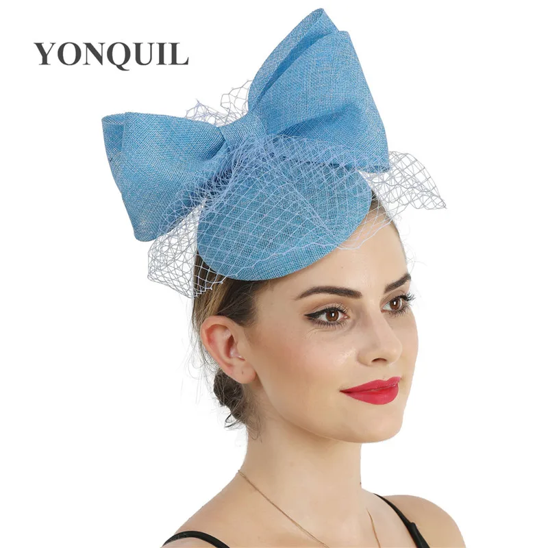 

Elegant Imitation Sinamay Fascinators Occasion Hair Accessories Women Party Headpiece With Mesh Headwear Hairpin Millinery