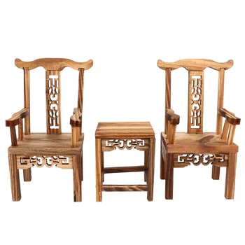 

1 Set Mini Furniture Model Adornment Mini Chairs Mini Table Mini House Ornament