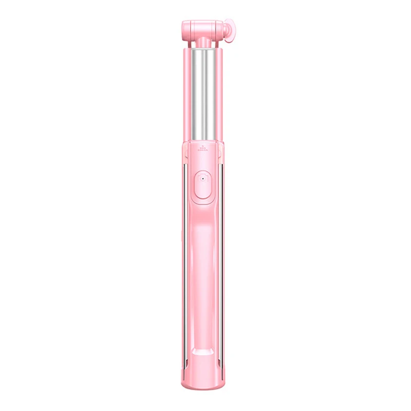Pink 110cm Портативная растягивающаяся селфи-палка для мобильного телефона, держатель для мобильного телефона, штатив для камеры с беспроводным Bluetooth дистанционным автоспуском - Цвет: Pink 110cm