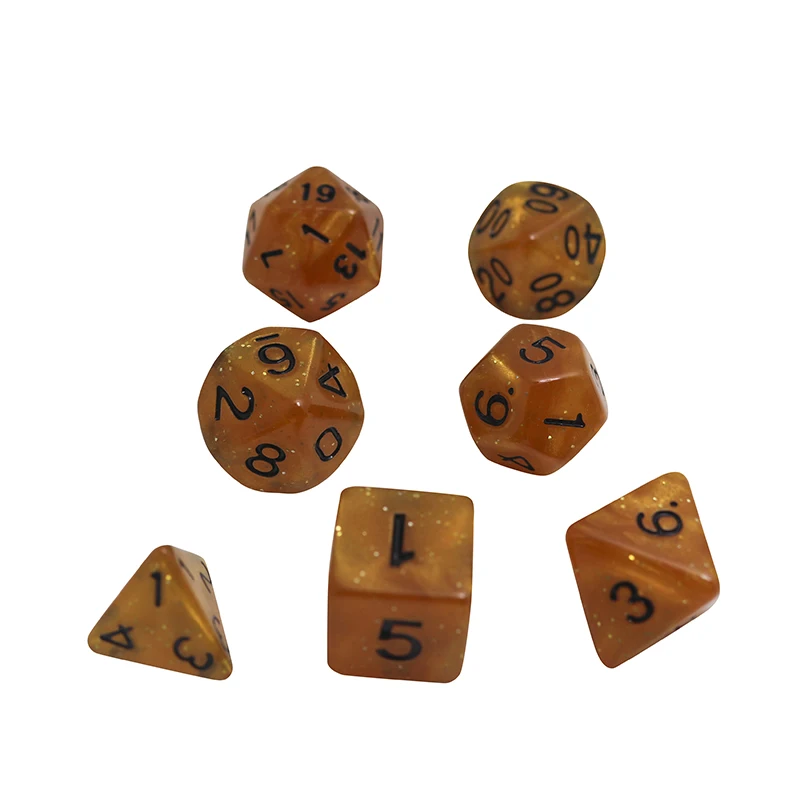 25 цветов 7 шт./лот D4, D6, D8, D10, D10%, D12, D20 красочные аксессуары для настольной игры, DnD, RPG - Цвет: 20