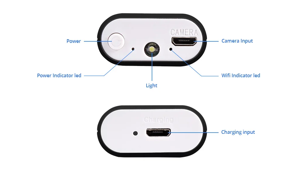 TOWODE WiFi Endoscope Camera 1200P Hard Cable 8mm 8 LEDs Android IOS Control Inspection Waterproof Mini Camera For Cars Fishing hidden wireless surveillance cameras