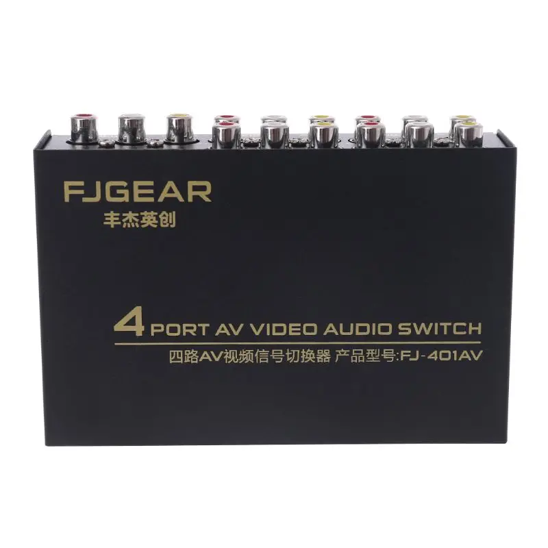 4 Port AV Audio Video RCA 4 Input 1 Output Switcher Switch Selector Splitter Box 3