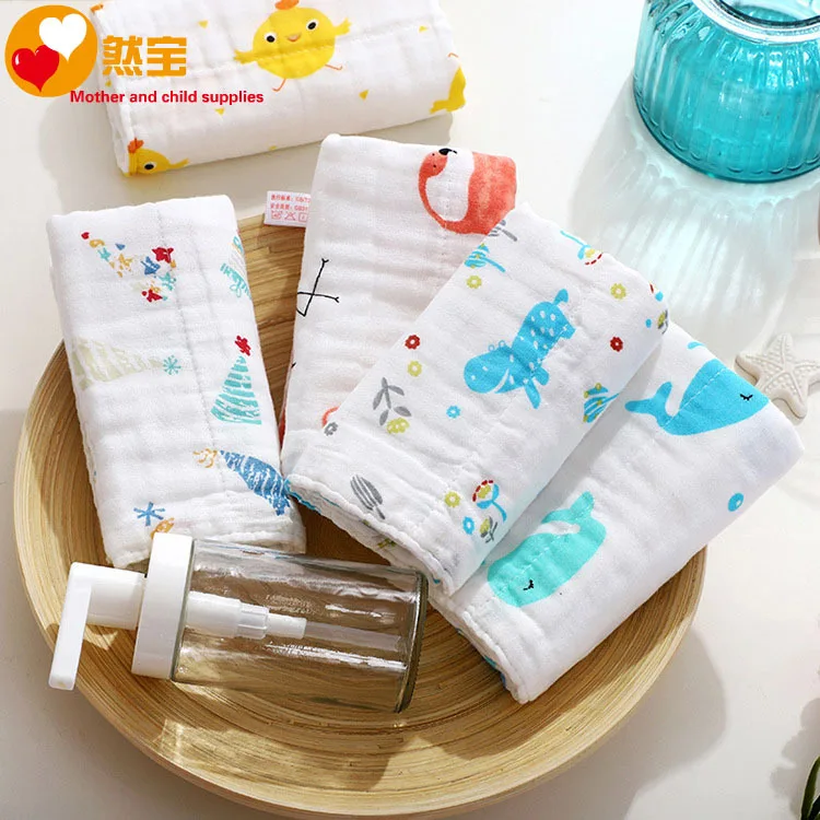 

High Density Printed Baby Towel Infants Towel Gauze Small CHILD'S Towel Gauze Handkerchief Baby Sweat-absorbing Towel