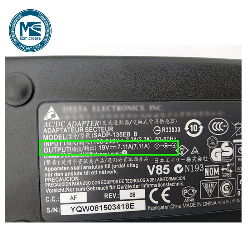 Ноутбук адаптер питания ноутбука SADP-135EB для acer Shadow Knight3 VX5 Aspire VX15 ноутбук адаптер переменного тока 19 в 7.1A