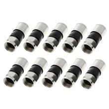 10 pces rg6 f tipo compressão 2.7cm snap selo plug conector para sky satélite virgem cabo