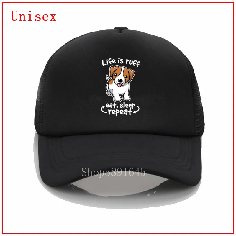 Life is ruff dog kawaii jack russell terrier eat sleep repeat белая бейсболка самые популярные кепки для
