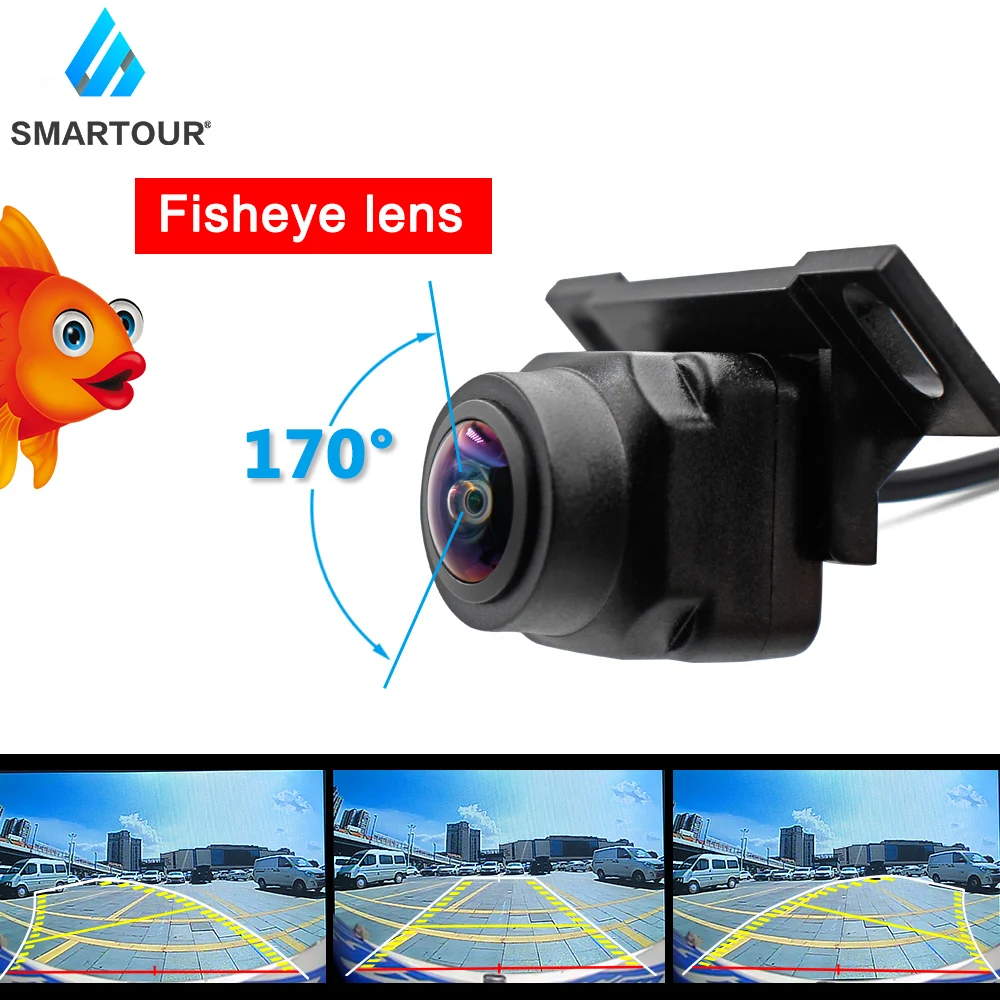 

Smartour HD 1920*1080P Night Vision 170 Fisheye Lens Vehicle Reverse Backup dynamic Rear View Camera Universal Track camera