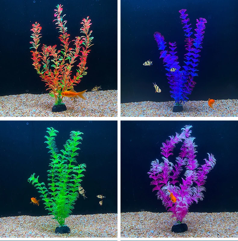 30CM Aquarium Artificial Plants Fish Tank Decoration Green Purple Water Grass Decor Viewing Decorations Aquarium Accessories