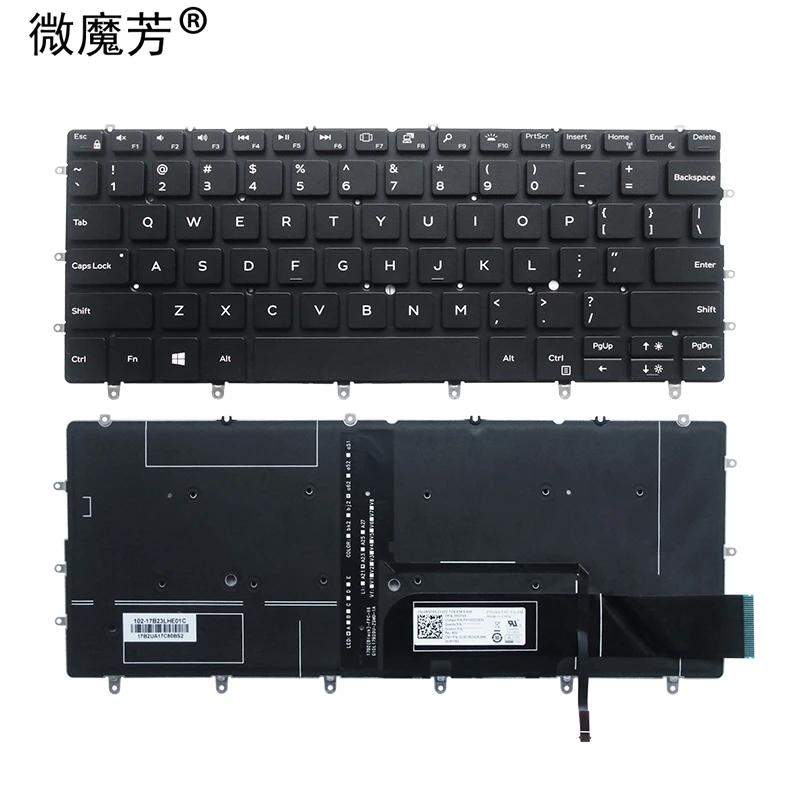 Новая английская клавиатура для ноутбука DELL XPS 13 9370 13-9370 13-9370-D1705S 9317 13-9380 черная с