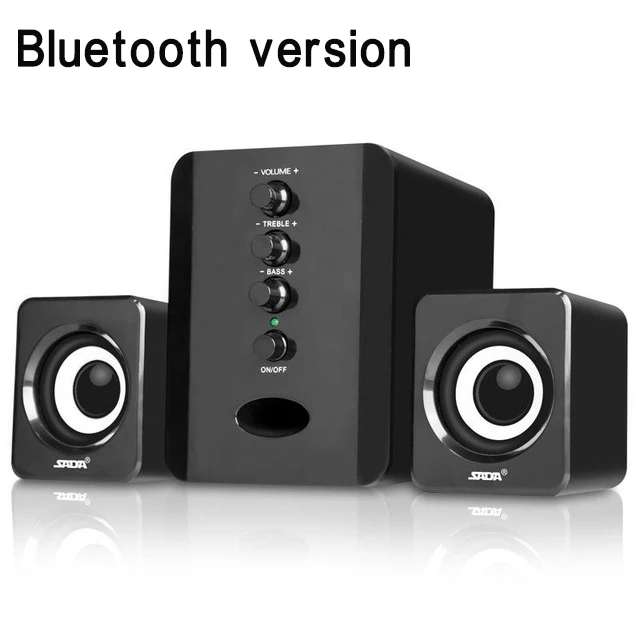 BT black Bluetooth динамик портативный мини комбинированный сабвуфер колонка 2 в 1 USB проводной динамик 2,1 звуковая коробка для ноутбука телефона телевизора - Цвет: BT black