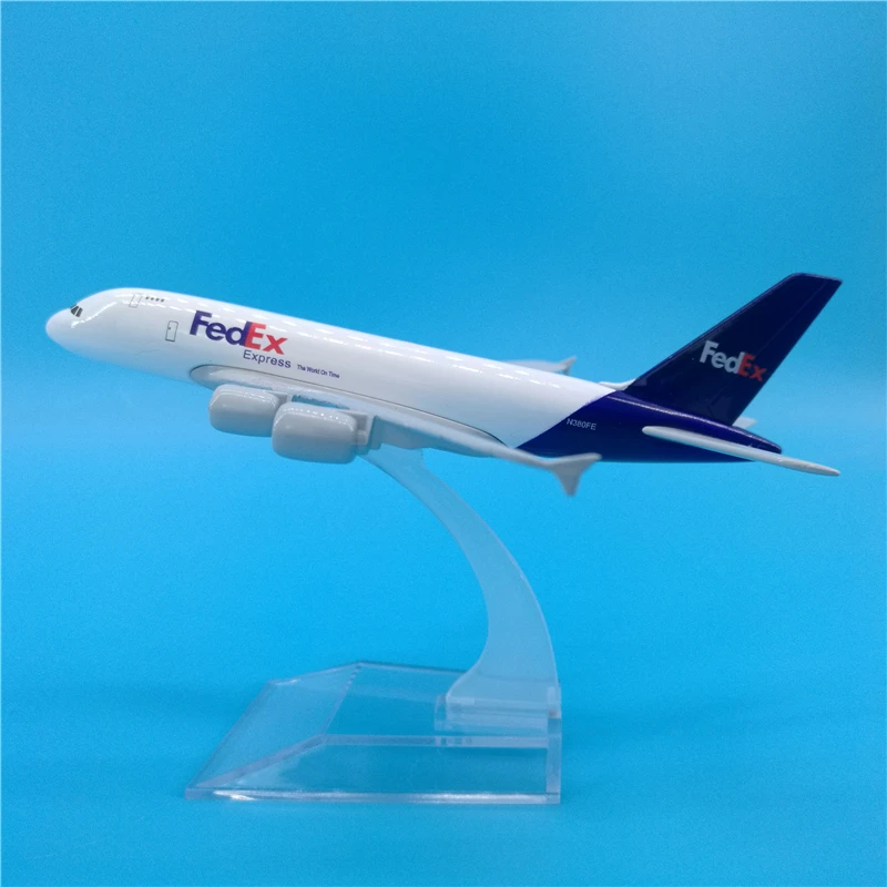 16 см 1:400 сплав самолет коллекционный дисплей FedEx авиакомпания Airbus модель A380 игрушечный самолет Модель Коллекция детские подарки