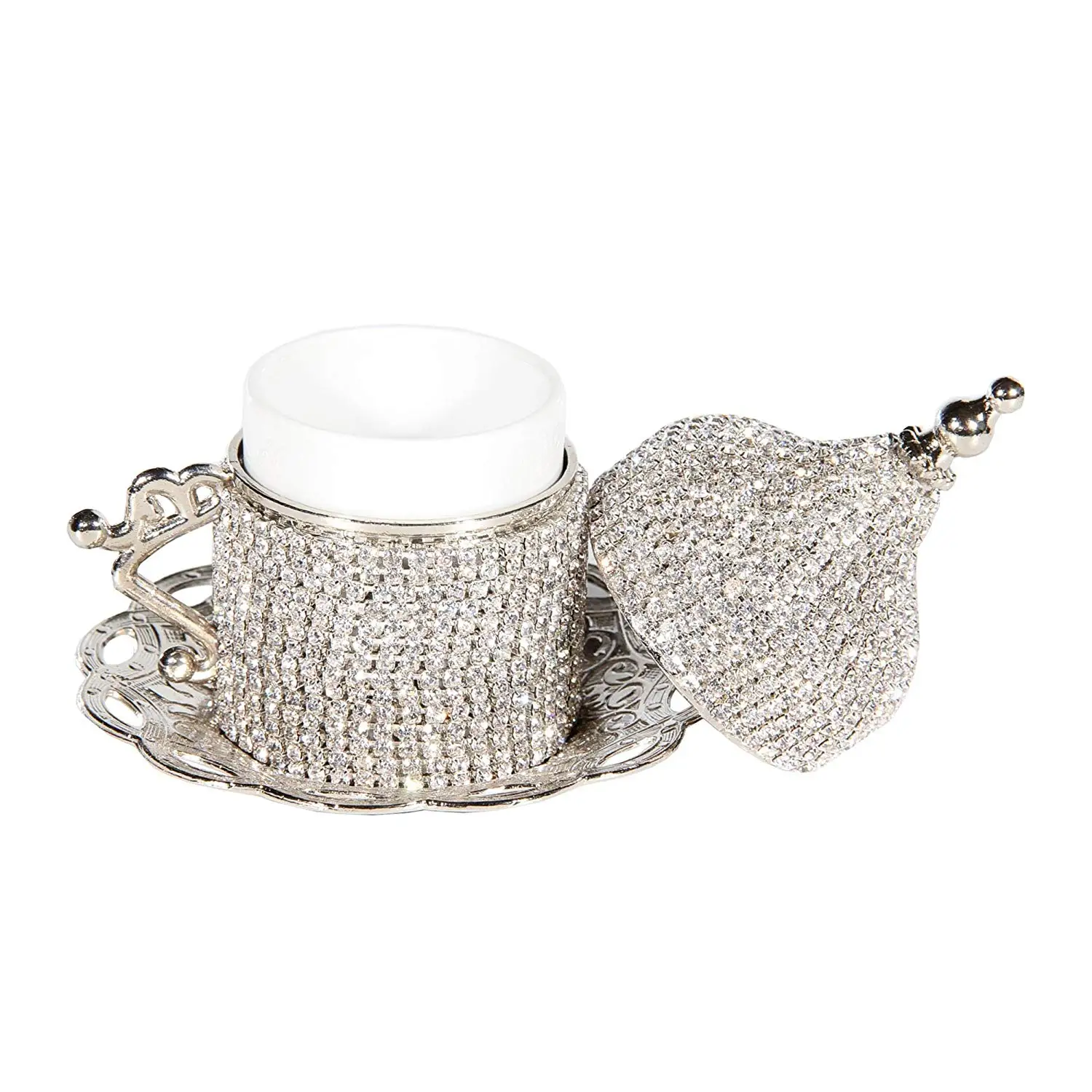 Набор 6 Swarovski чашки для турецкого кофе и набор блюдец крышки с арабским набором