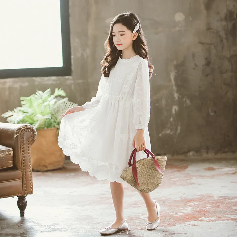white cotton flower girl dresses