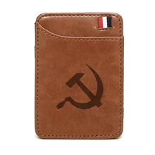 Винтажные советские значки серповидный молоток бумажник классический для мужчин и женщин кожаные короткие кошельки