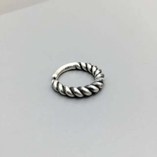 

SOURCE 925 Sterling Accessories Thai Silver Weaving Open Ring Handmade Silver Ring Cool Korean-style