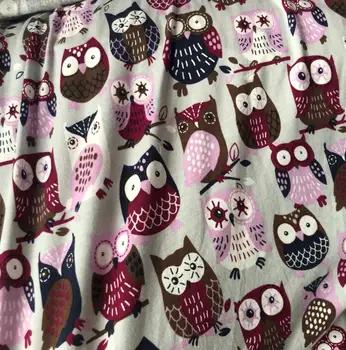 

100x150cm owl Cotton Patchwork Cloth, Printed plain Fabric,DIY Sewing Quilting cartoon knitting Material For Baby Stretchy dress