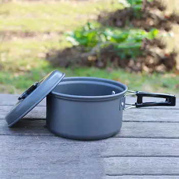 

Portable Size Convenient Outdoor Camping Cookware Tableware Utensils Aluminum Camping Hiking Picnic Tableware Pot