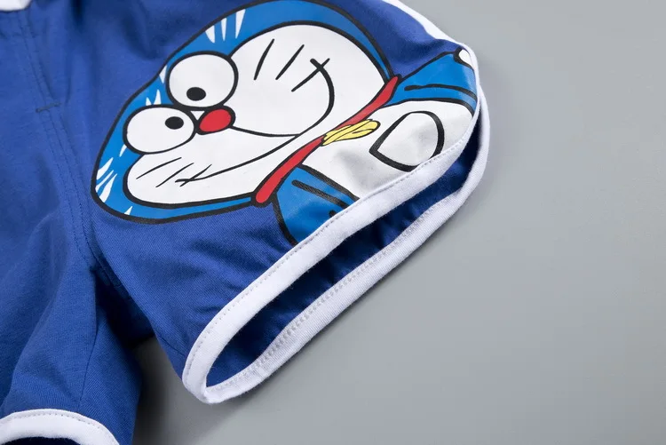 Doraemon Cartoon Baby Girls Boys Clothes Sets Kids Summer Cotton T Shirt +Short 2pcs Tracksuits Infant Children Clothing Suits baby pajamas for a girl