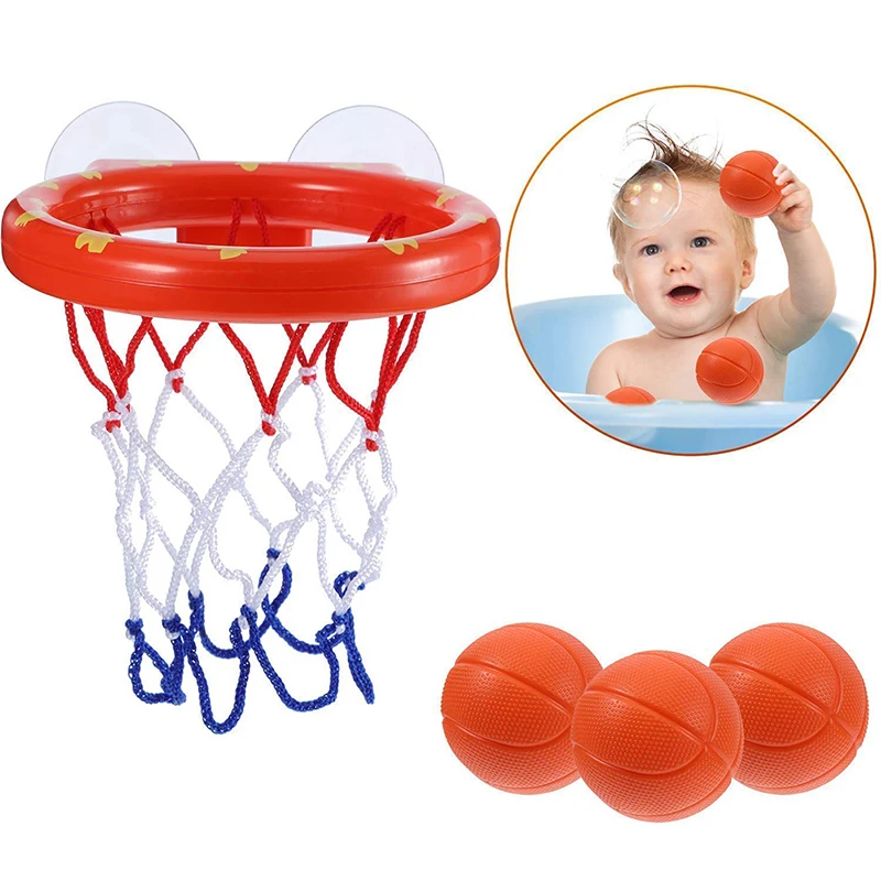 Новые Игрушки для ванны, 3 мяча, ванна, баскетбольный обруч, игра, стрельба, детская игрушка для ванны, водное весло, Спортивная шутка для детей, забавный подарок