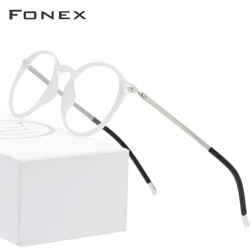 

FONEX High Quality Round Glasses Frame Men Women Vintage TR90 Precription Eyeglasses Myopia Optical Frames Screwless Eyewear 725