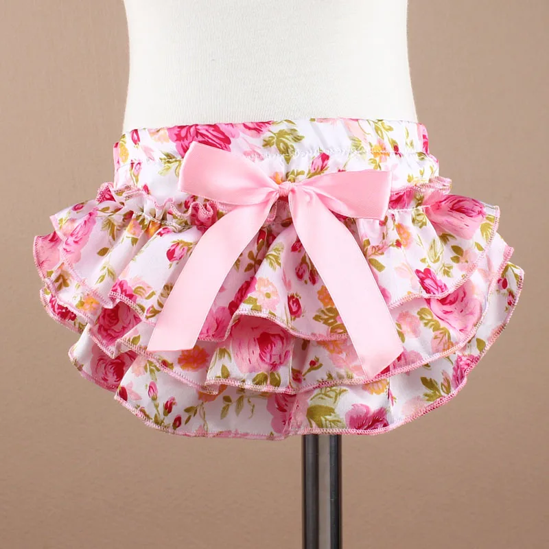 Lucky Child Baby Clothing Floral Silk Bow satin shorts ruffle diaper cover bloomer  baby girls satin panties bloomers (6)