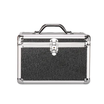 

Modern Simple Makeup Storage Box Rangement Make Up Organizer Beauty Case Portable Cosmetic Suitcase With Safe Snap Lock Black