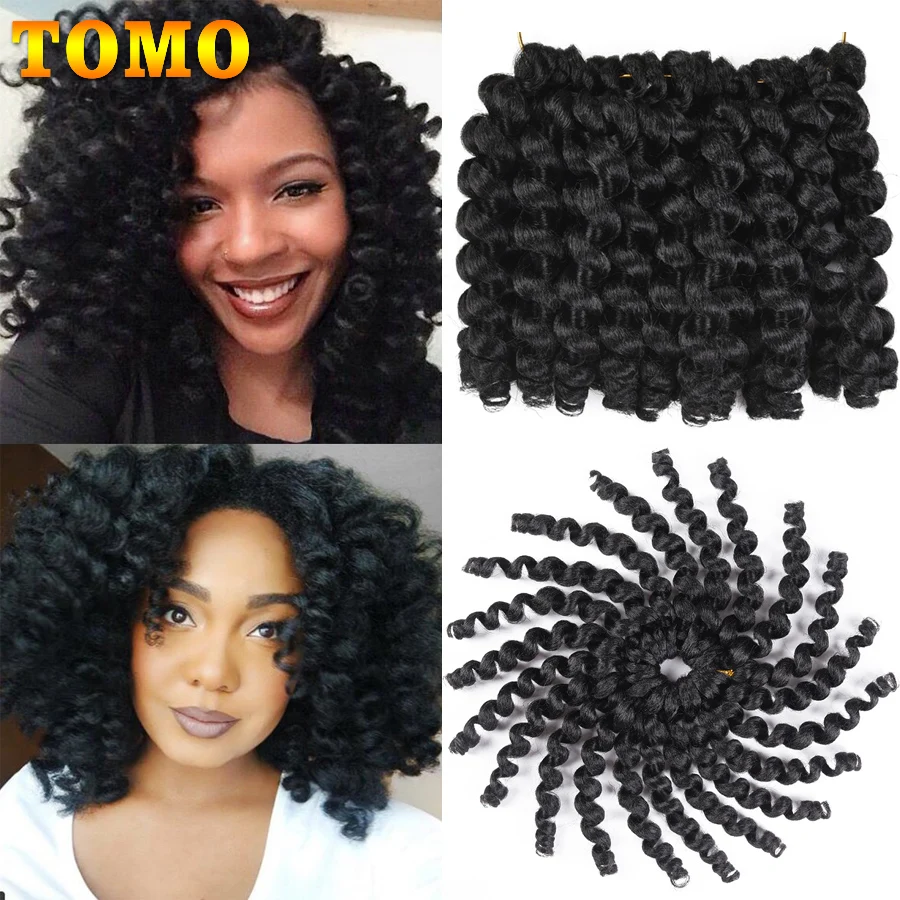 Удлинители для волос TOMO Jamaican Bounce Jumpy Wand 8 12 дюймов 20 корней афро пушистые крючком
