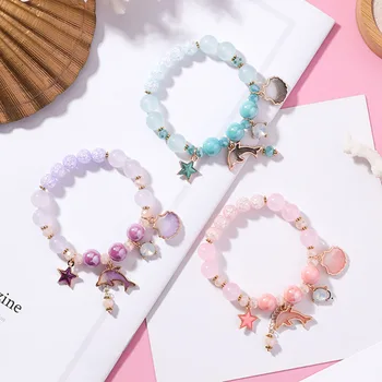 

YADA 2020 ins Dolphin&shell Bracelets&Bangles For Women beads Charm Bracelets stars Handmade Crystal Jewelry Bracelet BT200344