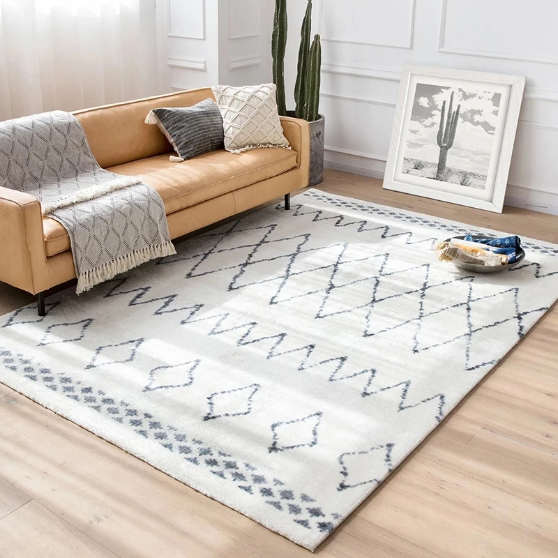Us 71 91 10 Off Morocco Style Beige White Handmade Geometric Pattern Living Room Rug Turkey Pattern Home Decoration Bedroom Carpet In Carpet From