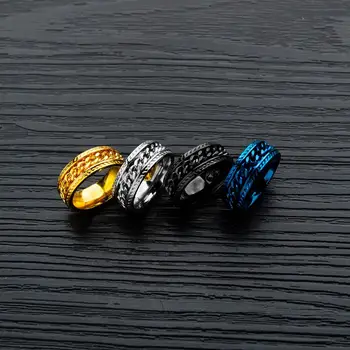 

Bulk items wholesale lots 10 pcs Stainless steel rings for men fashion Chain Hip hop retro black gold Titanium Steel finger ring