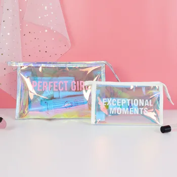 

Small-size Cosmetic Bag Portable INS Online Celebrity GIRL'S Heart Simple Mass South Korea Carry Waterproof Transparent Storage