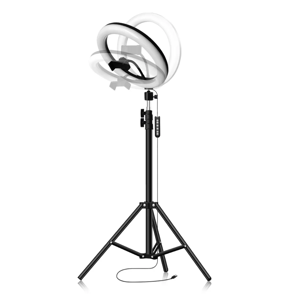 RGB Lamp Ring Light with Tripod Beauty Ringlight For YouTuber Vlogger Live Stream Taking Selfie Video Photo on YouTube Tiktok