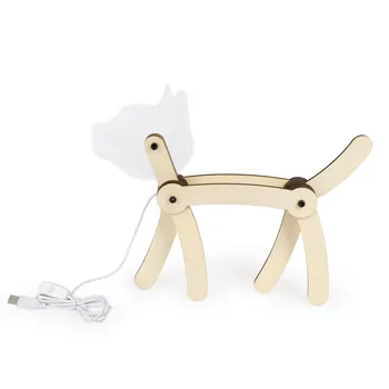 

Balvi table Lamp Light Cat-shaped LED cat Articulated With USB cord Wood/acrylic