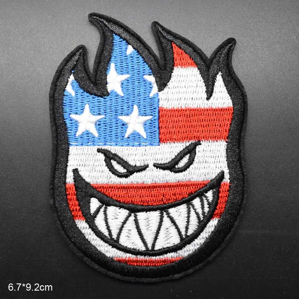 

US flag Face Iron On Embroidered Clothes Patches For Clothing Stickers Garment Wholesale