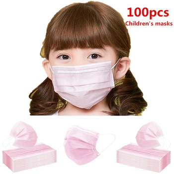 

12h Fast Shipping 3-layer Disposable Child Mask Kids Face Mask Disposable Non-woven Fabric Child Protection Masks