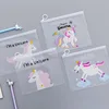 Korean Translucent Unicorn Cute Girl Pencil Case Stationery Bag Creative Storage File Bag Office Stationery Desk Organizer 1
