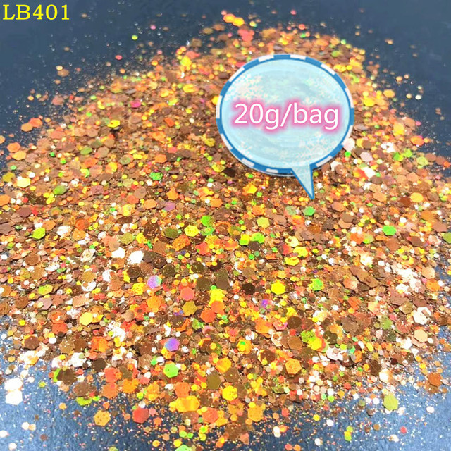 Laser Hexagon Holographic Chunky Glitter Nail Tips Glitter Powder Mermaid  Flakes Sparkly Glitter Resin Crystal mud