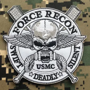 

FORCE RECON .USMC MILITARY MARINE SWIFT DEADLY SILENT Skull Patch USMC FORCE RECON SWIFT DEADLY SILENT USMC US ARMY PATCH