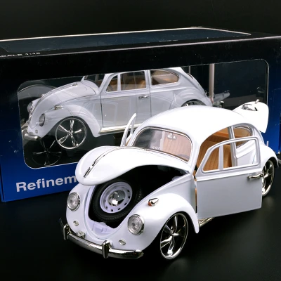 Высокая имитация Ретро Классический Volkswagen Beetle 1:18 сплав модели автомобилей металлические diecasts четыре открытые двери игрушка для детей мини автомобиль - Цвет: Белый