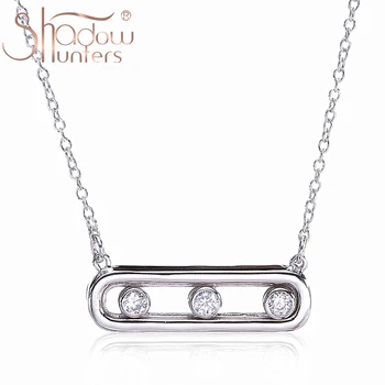 

SHADOWHUNTERS Romantic 925 Sterling Silver Move Stone Pendant Choker Chain Necklaces For Women High Quality Anti Allergy Jewelry