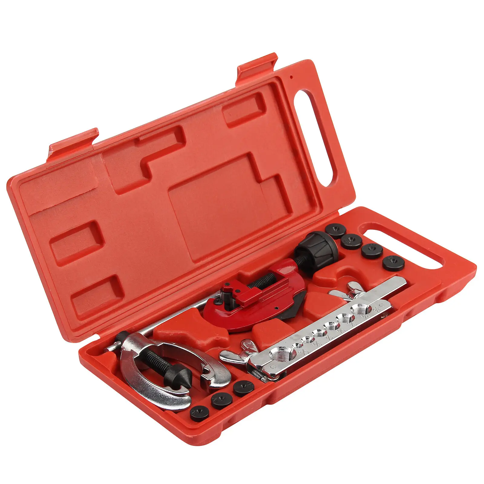 

10PCS Double Pipe Copper Brake Pipes Flaring Kit Tube Cutter Storage Box Tube Bender Pipe Repair Mechanic Fuel Repair Tool Set