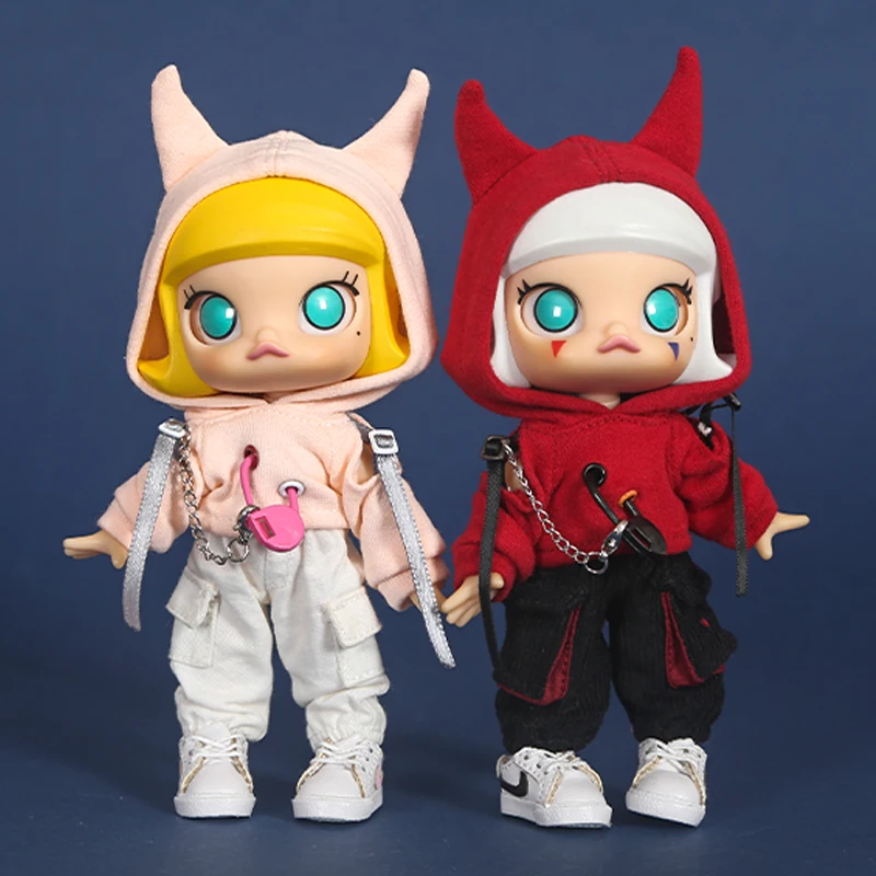 ob11 baby clothes cool demon sweater hoodie and casual pants for molly, obitsu 11, GSC body, 1/12bjd doll clothes accessories