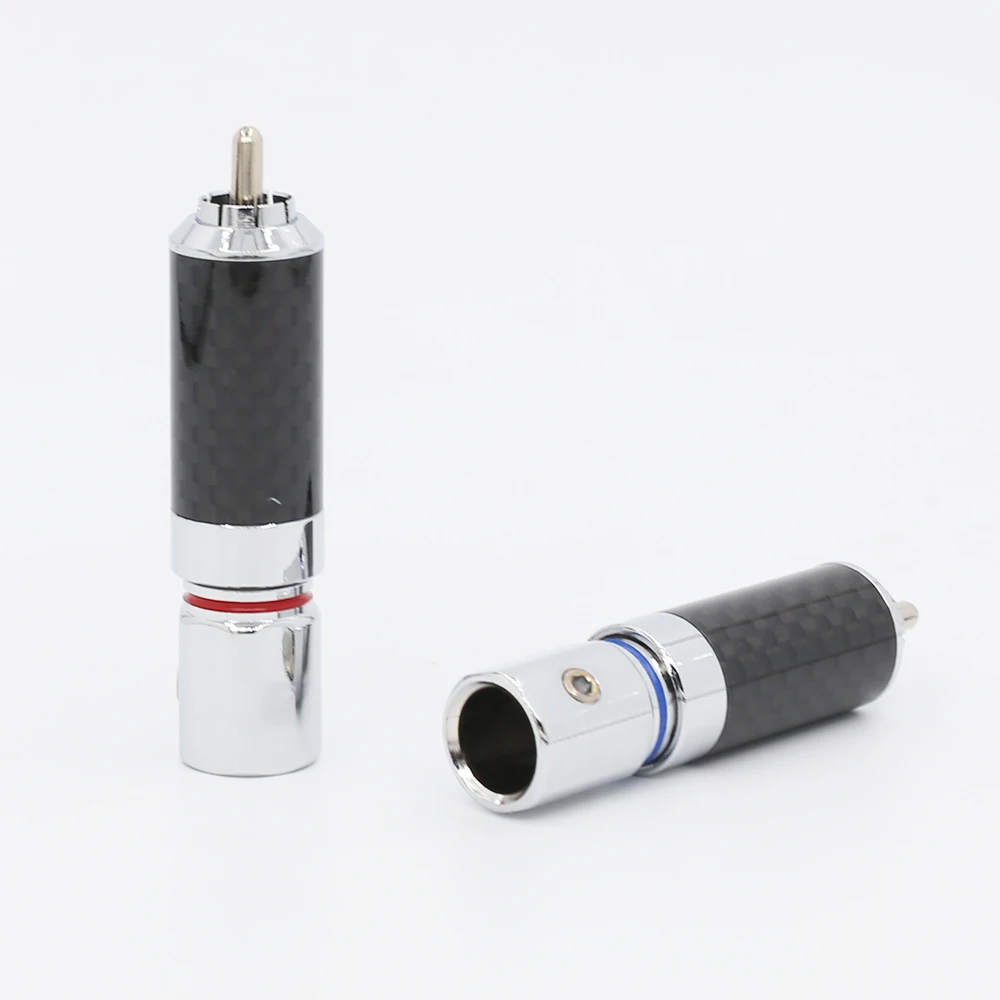 

4Pieces Hi-End rhodium plated Carbon Fiber RCA Plug Connector