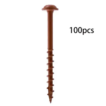 

100 Pcs Coarse Thread Zinc Alloy Coated Pocket Hole Self Tapping Screws Square Y1QB