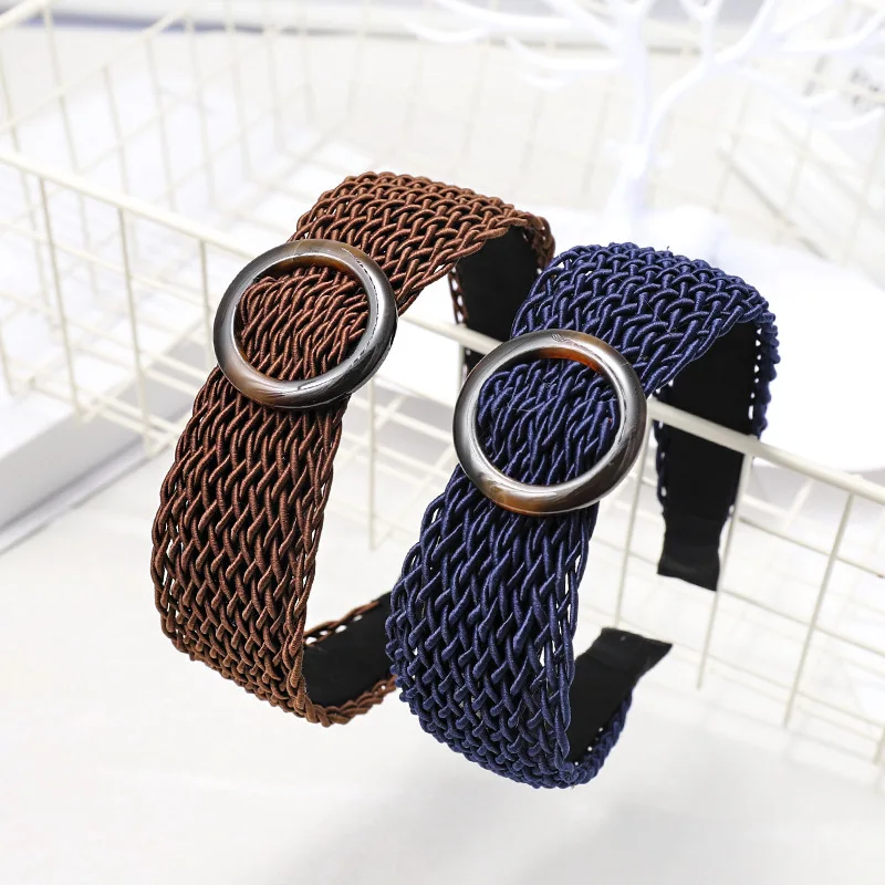 Korean-style Hand-woven round Buckle Headband Europe And America Hair Accessories Cool Shaking Voice Network Red Headband C519
