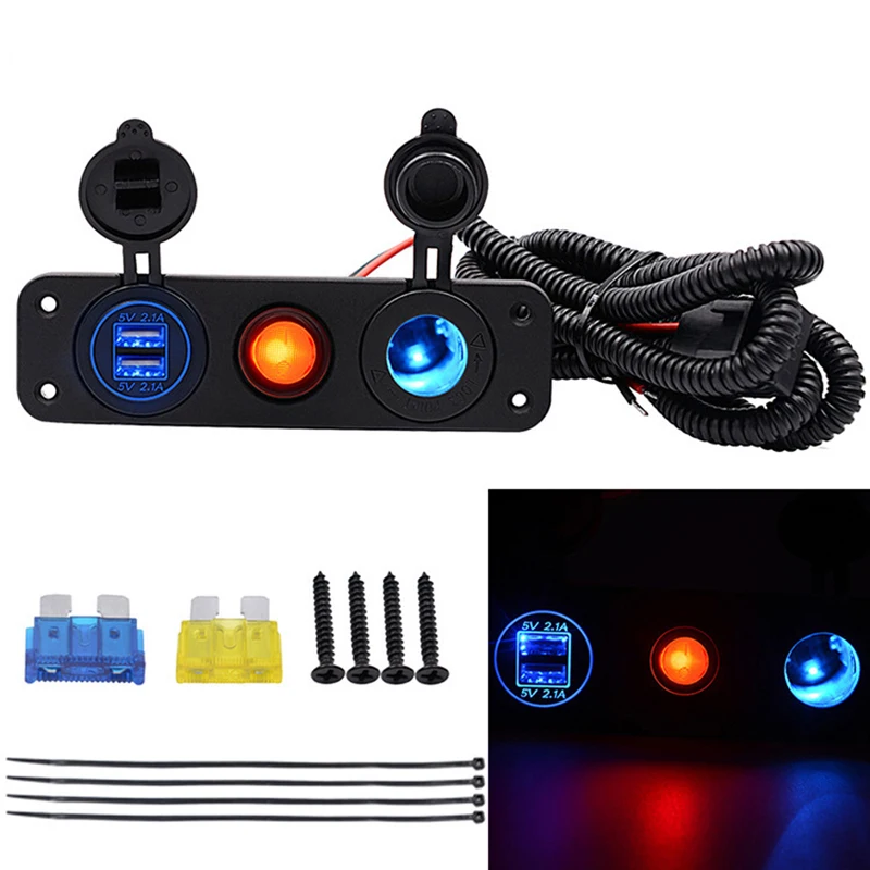 Dc12V 4.2A автомобильный прикуриватель переключатель двойной Usb зарядное устройство с Вольтметр Прикуриватель разъем