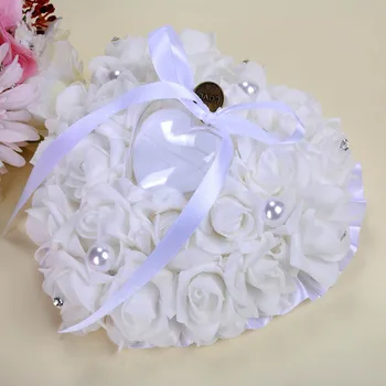 

​Rose Foam Ring Box Heart Shaped Pillow Cushion Holder Props Accessory
